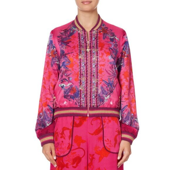 Camilla Tropic Of Neon Bomber Jacket Reversible Small b96E - Picture 2 of 14